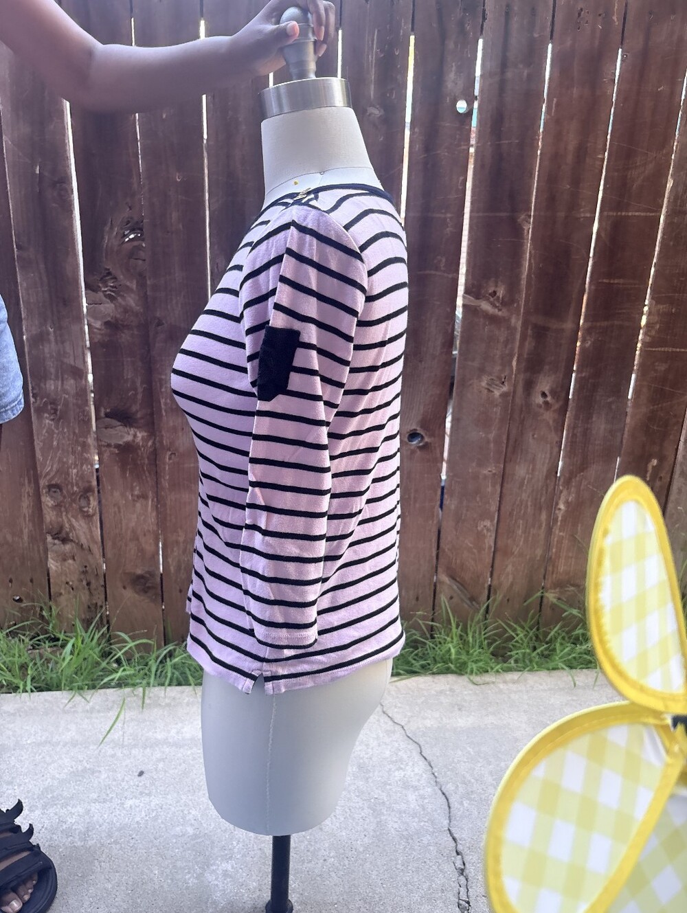 Polo by Ralph Lauren Pink and Black Striped Long-Sleeve Tee
